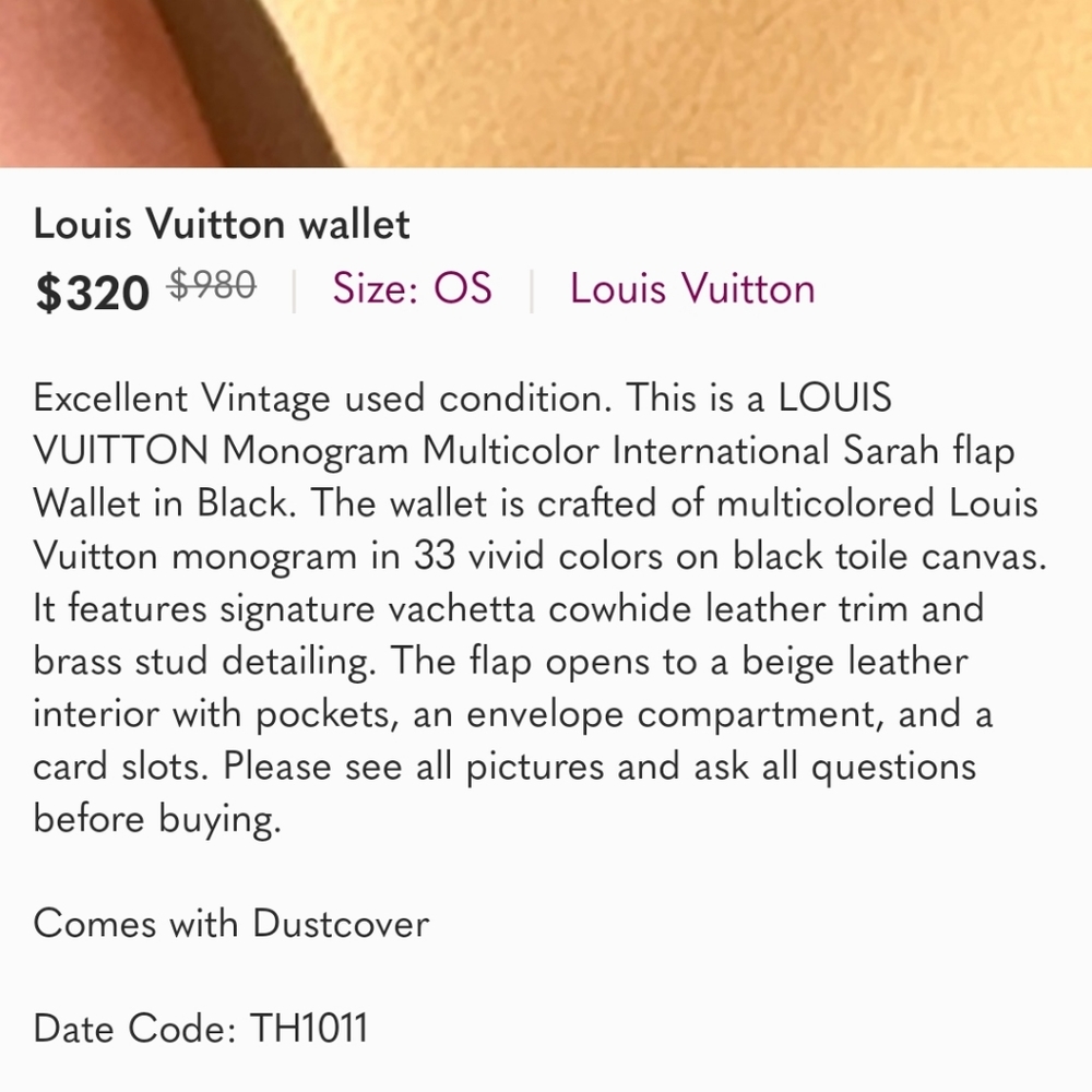 Louis Vuitton Takashi Murakami Rainbow Monogram Sarah Wallet - Picture 12 of 15